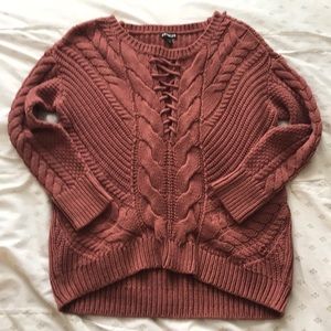 Express lace-up sweater